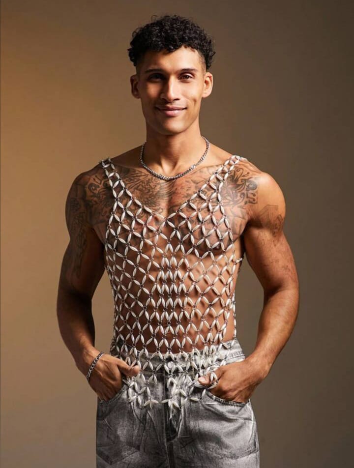 Men's Pearl Chain Hollow Sexy Tank Top